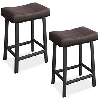 Bar Stools Set of 2 or 4, Curved Surface, 3.2" Thick Upholstery, for Kitchen, Dining Room
