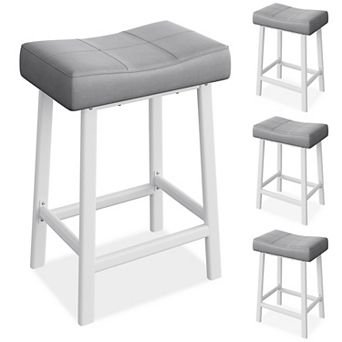 Bar Stools Set of 2 or 4, Curved Surface, 3.2" Thick Upholstery, for Kitchen, Dining Room