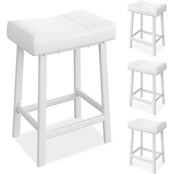 Bar Stools Set of 2 or 4, Curved Surface, 3.2" Thick Upholstery, for Kitchen, Dining Room