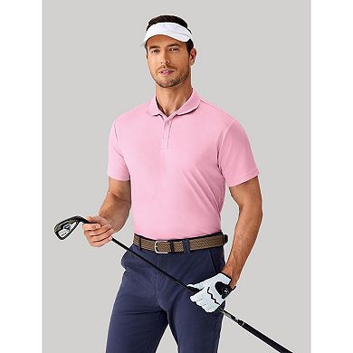 PINSPARK Men's Short Sleeve Quick Dry Golf Polo Moisture Wicking Performance Casual Workout Shirt