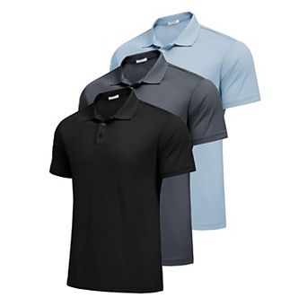PINSPARK Men's Short Sleeve Quick Dry Golf Polo Moisture Wicking Performance Casual Workout Shirt