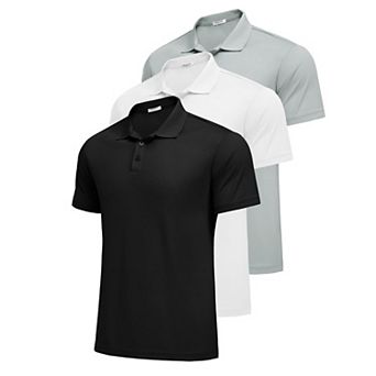 PINSPARK Men's Short Sleeve Quick Dry Golf Polo Moisture Wicking Performance Casual Workout Shirt