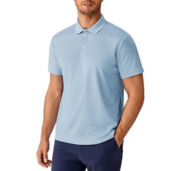 PINSPARK Men's Short Sleeve Quick Dry Golf Polo Moisture Wicking Performance Casual Workout Shirt
