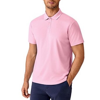 PINSPARK Men's Short Sleeve Quick Dry Golf Polo Moisture Wicking Performance Casual Workout Shirt