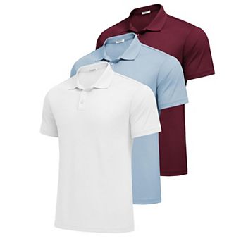 PINSPARK Men's Short Sleeve Quick Dry Golf Polo Moisture Wicking Performance Casual Workout Shirt