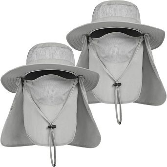 Outdoor Sun Hat Face Neck Flap UV Protection Wide Brim Fishing Hiking Safari Gardening UPF 50+