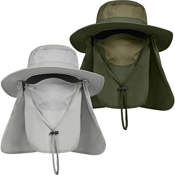 Outdoor Sun Hat Face Neck Flap UV Protection Wide Brim Fishing Hiking ...