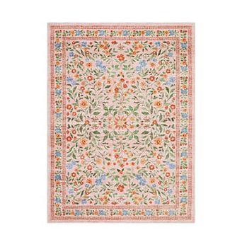 Boho Floral Area Rug for Living Room, Nursery, Washable Non-Slip Ultra-Thin Indoor Floor Carpet