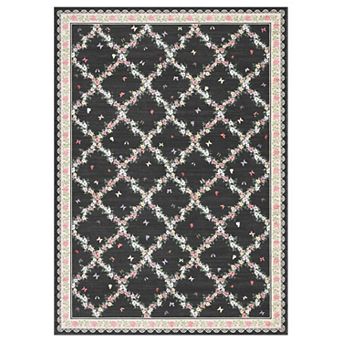 Pearl Velvet Printed Area Rug with Washable Polyester Backing, Foldable Soft Carpet for Bedroom