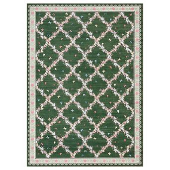 Pearl Velvet Printed Area Rug with Washable Polyester Backing, Foldable Soft Carpet for Bedroom