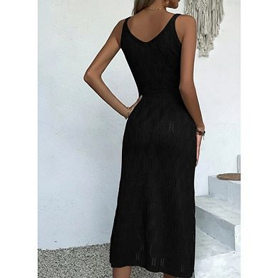 Women's Crochet Dresses Beach Boho Sleeveless Cover Up Midi Dresses