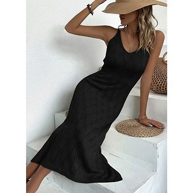 Women's Crochet Dresses Beach Boho Sleeveless Cover Up Midi Dresses