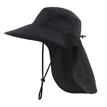 Outdoor UPF50+ Sun Hat Wide Brim Mesh Fishing Neck Flap