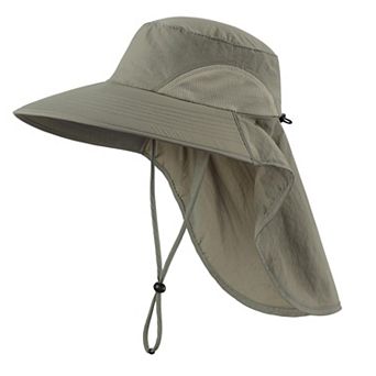 Outdoor UPF50+ Sun Hat Wide Brim Mesh Fishing Neck Flap