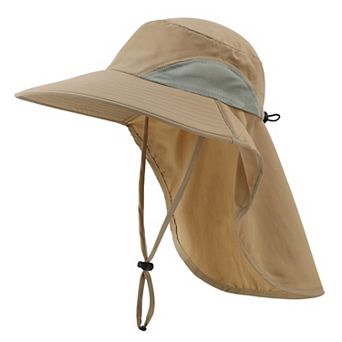 Outdoor UPF50+ Sun Hat Wide Brim Mesh Fishing Neck Flap