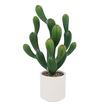 Realistic Artificial Cactus Plant with Planter, UV Resistant Faux Plant for Home Office Decor