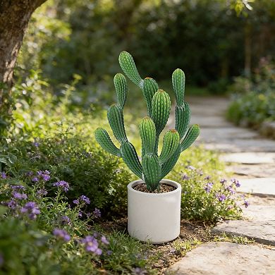 Realistic Artificial Cactus Plant with Planter, UV Resistant Faux Plant for Home Office Decor