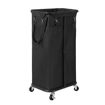 Rolling Laundry Hamper Wheels Large Basket Organizer Cart Steel Frame Removable Bag Foldable Tall