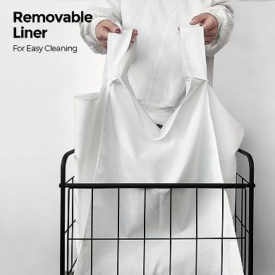 Laundry Hamper With Wheels Basket Handle Sorter Removable Liner Bag