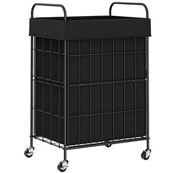 Laundry Hamper With Wheels Basket Handle Sorter Removable Liner Bag