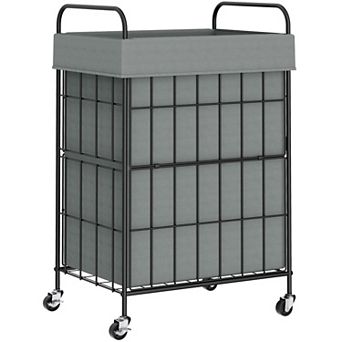 Laundry Hamper With Wheels Basket Handle Sorter Removable Liner Bag