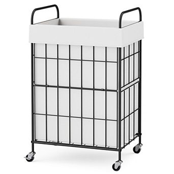 Laundry Hamper With Wheels Basket Handle Sorter Removable Liner Bag