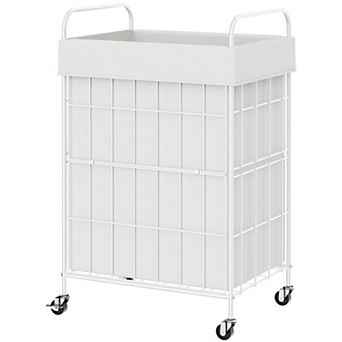 Laundry Hamper With Wheels Basket Handle Sorter Removable Liner Bag