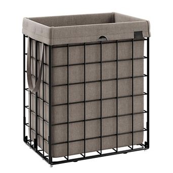 Laundry Hamper Basket Collapsible Clothes Removable Washable Liner Metal Wire Frame Bedroom Bathroom