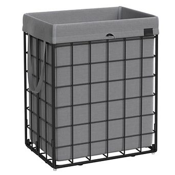 Laundry Hamper Basket Collapsible Clothes Removable Washable Liner Metal Wire Frame Bedroom Bathroom