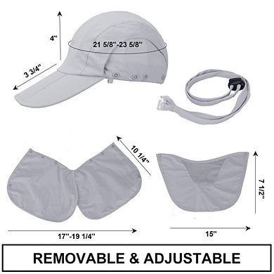 Foldable Sun Cap Fishing Hat UPF 50+ Face Mask Neck Flap