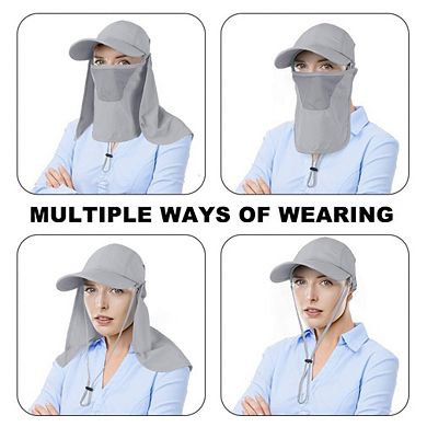 Foldable Sun Cap Fishing Hat UPF 50+ Face Mask Neck Flap