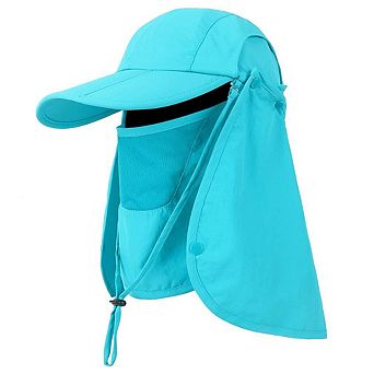 Foldable Sun Cap Fishing Hat UPF 50+ Face Mask Neck Flap