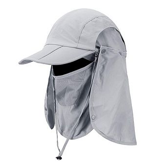 Foldable Sun Cap Fishing Hat UPF 50+ Face Mask Neck Flap