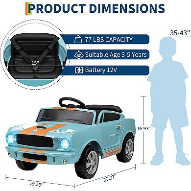 12V Ride On Truck for Kids, Remote Control, EVA Tires, Music & Lights
