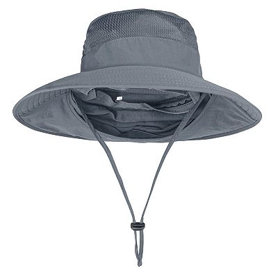 Sun Hat UPF 50+ Wide Brim Bucket UV Protection Safari Neck Flap