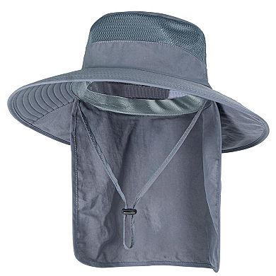 Sun Hat UPF 50+ Wide Brim Bucket UV Protection Safari Neck Flap