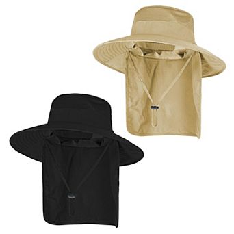 Sun Hat UPF 50+ Wide Brim Bucket UV Protection Safari Neck Flap