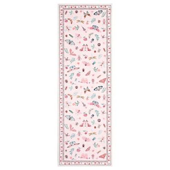 Washable Floral Kitchen Runner, Non-Slip Butterfly Rug for Hallway, Bedroom Decor, Easy-Clean Carpet