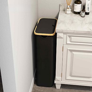 Slim Laundry Hamper With Lid Narrow Clothes Basket Bin Handles Skinny Tall Collapsible Bedroom