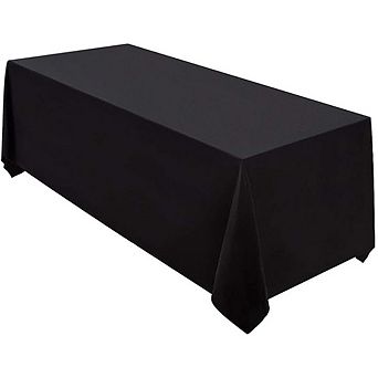 Black Polyester Tablecloth Rectangular Cover for Weddings & Banquets
