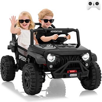 24V Kids 2 Seater Ride-On Car, 4WD Electric Toy w/ Parent Remote, LED Lights
