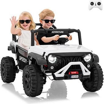 24V Kids 2 Seater Ride-On Car, 4WD Electric Toy w/ Parent Remote, LED Lights