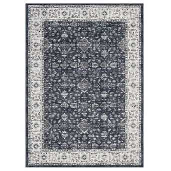 Vintage Bohemian Area Rug for Living Room, Washable Carpet with Non-Slip Backing, Soft Pastel Rug