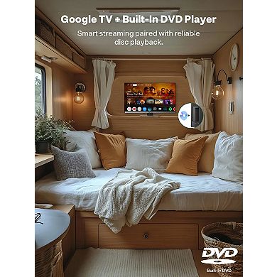 SYLVOX 12V QLED TV with DVD Player Built-in FHD 1080P Bezel Less Design