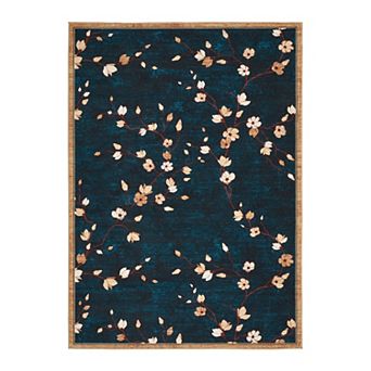 Vintage Floral Area Rug for Living Room, Washable Low-Pile Non-Slip Carpet for Home Decor