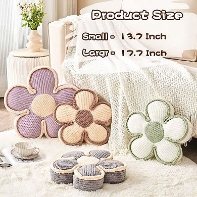 13.7" Flower Pillow Soft Decorative Throw Pillow