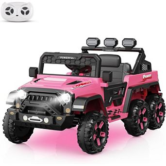 24V 4WD Ride On Car for Kids, EVA Wheels, Remote Control, LED Lights, Music