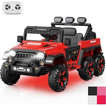 24V 4WD Ride On Car for Kids, EVA Wheels, Remote Control, LED Lights, Music