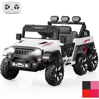 24V 4WD Ride On Car for Kids, EVA Wheels, Remote Control, LED Lights, Music