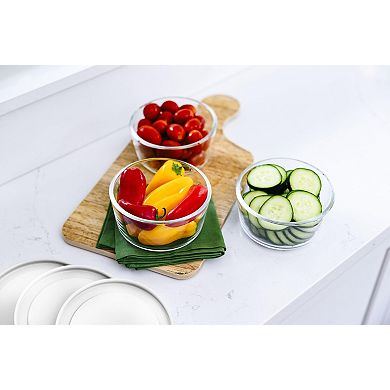 Dura Living™ 6-Piece, 2 Cup Glass Food Round Stackable Storage Set